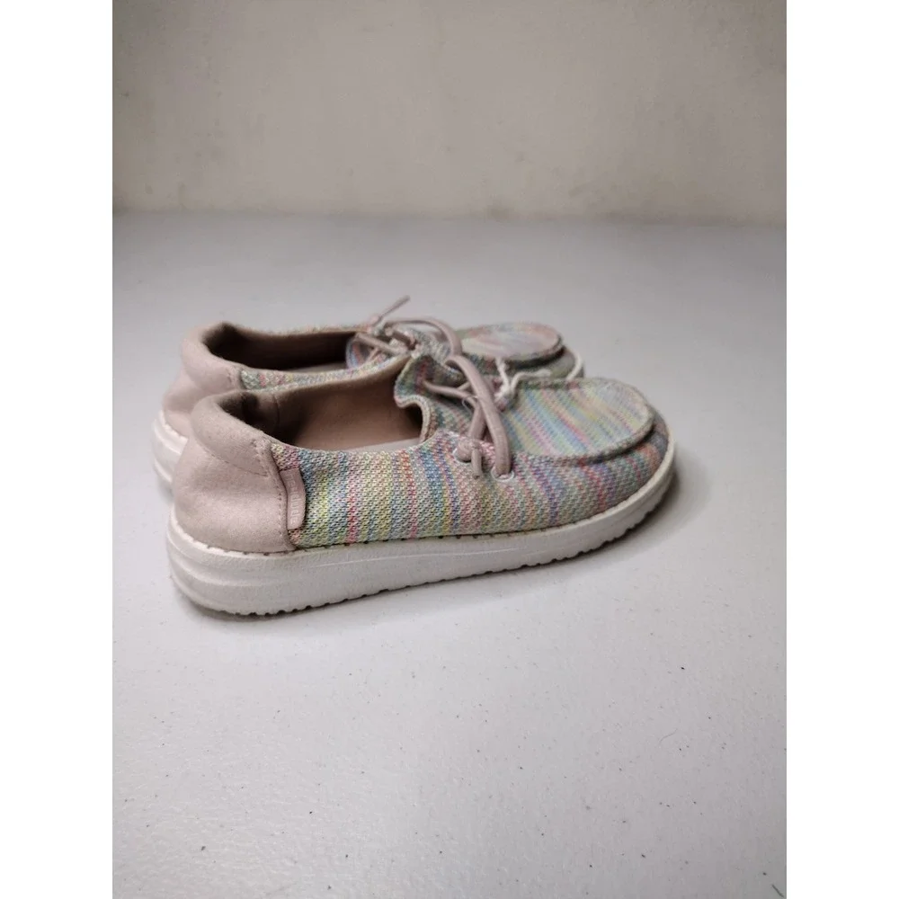 Hey Dude Wendy Youth Sox Pastel Multi Color Slip On Loafers Kids Size 11